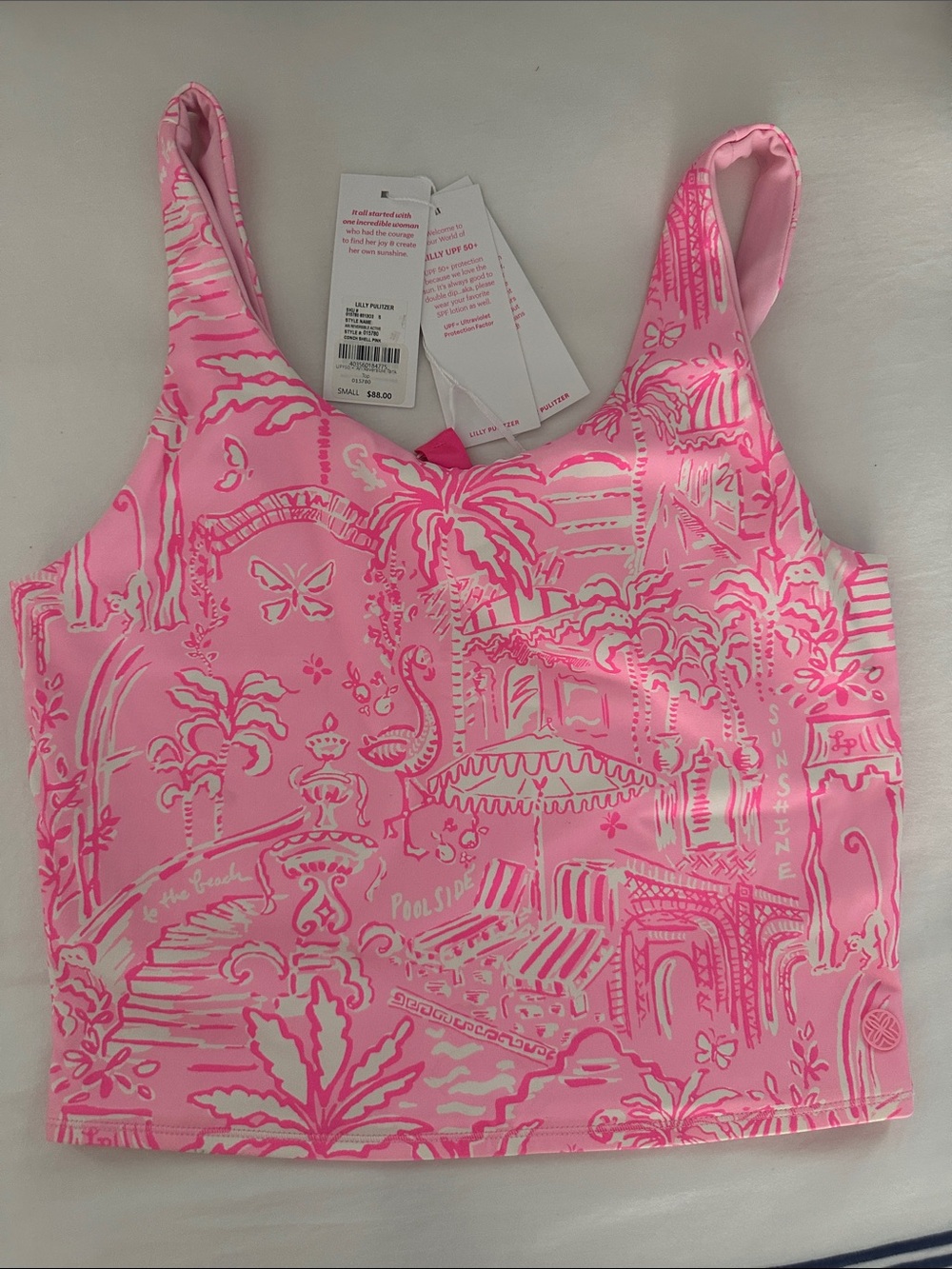 Lilly Pulitzer Pink Printed Crop Tank